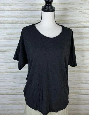 Aritzia Wilfred Dark Charcoal Slouchy Raw Hem Tee thumbnail 1