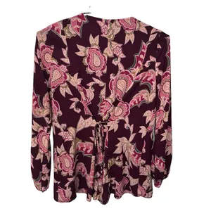 Show Me Your Mumu Bailey Paisley‎ Print Tie Back Romper Playsuit Size M Burgundy thumbnail 4