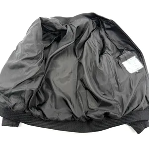 Faux Leather Bomber Jacket Quilted Coat Puffer Jacket Padded Jacket Winter Lined Black Size M thumbnail 3