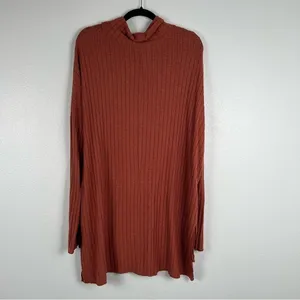 Urban Outfitters Out From Under Iona Ribbed Tunic Turtle Neck Orange Sz L thumbnail 9