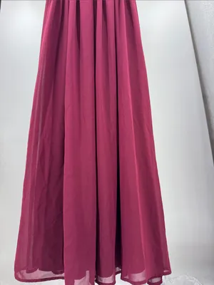 Lulus Lost in the Moment Burgundy Maxi Dress side slit S flutter sleeve bridesmaid thumbnail 6