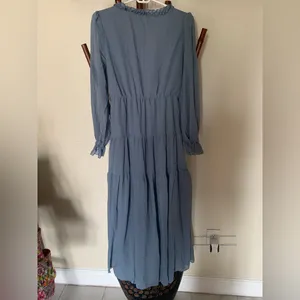 Blue Ruffle Dress Size M thumbnail 5