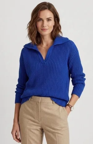 Lauren Ralph Lauren Blue Knit Pullover Sweater XL thumbnail 1