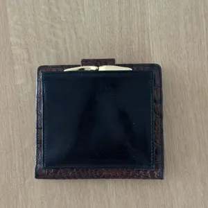 Brahmin Womens Bifold Vtg Leather Wallet Kiss Lock Croc Alligator Black Brown thumbnail 2
