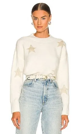 Rails Kana Sweater in White and Gold Stars thumbnail 1