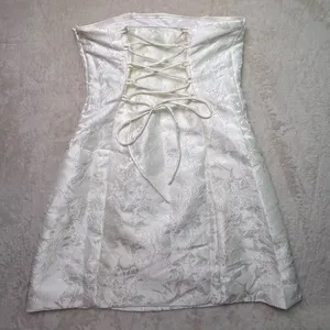 Peppermayo White Floral Jacquard Strapless Mini Dress thumbnail 3