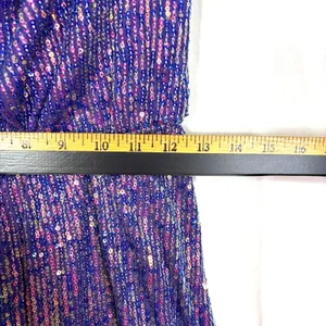 SheIn NWOT Sequin Cowl Neck Sleeveless Dress Womens S Lavender Glam Retro Hoco‎ Event thumbnail 5
