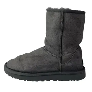 UGG Classic Women's Black Suede Shearling Round Toe Slip On Fashion Snow Boots 7 thumbnail 1