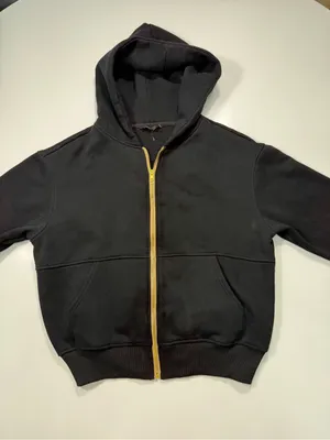 Pretty Garden Black Zip Hoodie with Gold Full-Zip Closure thumbnail 2