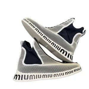 Miu Miu Crystal Mesh Slip-On Sneakers Women’s EU 39 Black White Italy thumbnail 7