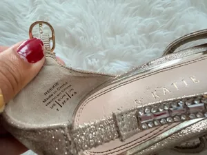 Kelly & Katie Reekie Gold Strappy Rhinestone Heeled Sandals thumbnail 4