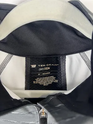 Tek Gear DryTek Gray‎ Striped Quarter Zip Running Top Size M thumbnail 2