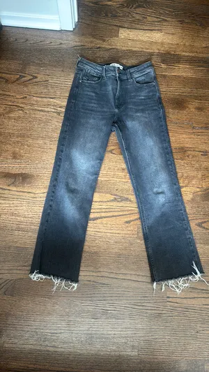 ZARA High-Waisted Mini Flare Jeans thumbnail 6