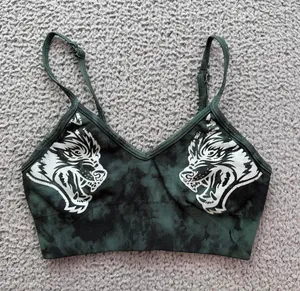 Darc Sport Wolves SHE Seamless Sports Bra S Rare 1 of 500!! Green Marble Tie Dye thumbnail 1