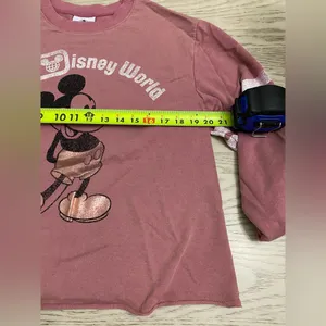 Disney Park Lightweight Pink Mickey Mouse Sweatshirt thumbnail 5
