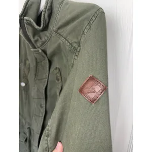 Y2K Hollister Green Military Utility Jacket L Indie Sleaze Arm Patch thumbnail 5