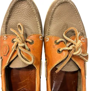 Dooney & Bourke Vintage Leather Boat Shoes Gray Brown Loafers Preppy Size 8 thumbnail 3