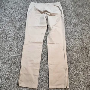 Lauren Ralph Lauren Womens Tan Khaki Ankle Zipper Straight‎ Leg Pants Size 8 thumbnail 4
