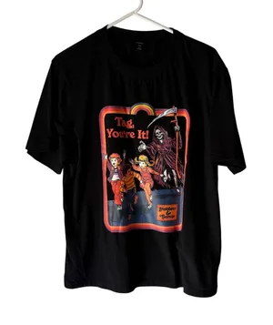 Romwe Tag‎ You’re It Grim Reaper Halloween Graphic Tee Shirt Black M thumbnail 1