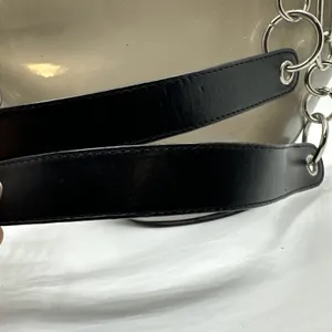 Sono London Tokyo Paris Grey Patent Fan Shaped Chain Shoulder Bag thumbnail 5
