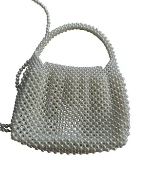 PEARL Beaded Mini Crossbody Bag w/ Detachable Chain thumbnail 5