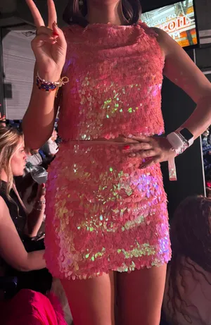 Nasty Gal Baby Pink Sequin Set thumbnail 3