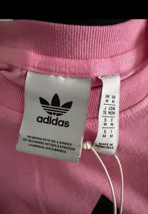 Adidas Pink Tee with Black Trefoil Logo Men’s Size M thumbnail 4