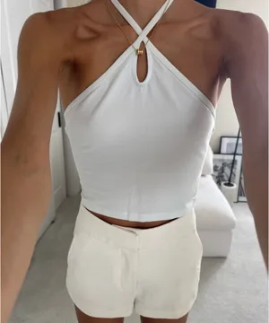 Aritzia Sunday Best White Halter Top thumbnail 1