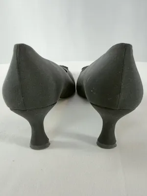 Vintage Stuart Weitzman Pointed Toe Kitten Heels with‎ Embellished Buckle Black thumbnail 8