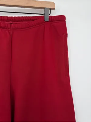 SKIMS Fleece Jogger Sweatpants Women Large Red Cotton Blend Lounge Pants thumbnail 5