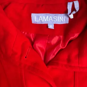 Lamasini Women's Vibrant Red Trench Coat thumbnail 7