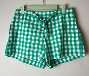 Draper James Green Checkered Gingham Women Shorts thumbnail 1