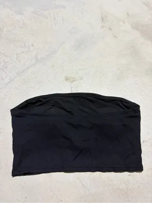 Aerie Black Ribbed swim Bandeau Top large thumbnail 8