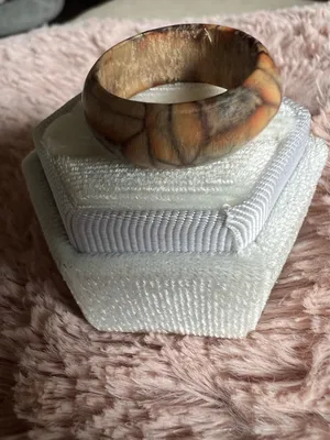 Retro Totem Pattern Ethnic Wooden Neutral Ring Size 8 Multiple thumbnail 2