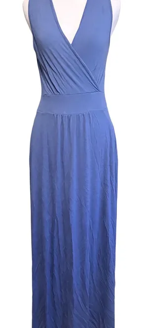 Women's small Periwinkle Blue Sleeveless Faux-Wrap Maxi Dress thumbnail 1