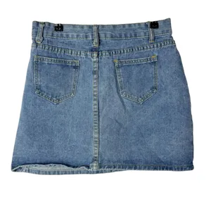 Boutique Light Blue‎ Denim Wash A-Line Mini Skirt M thumbnail 2