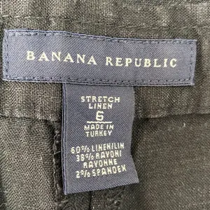 Banana Republic Linen Blend Black Casual Pants 6 thumbnail 5