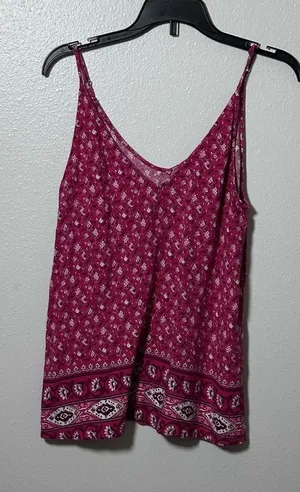 Abercrombie & Fitch‎ Women Boho Floral Red Print Tank top Blouse XS thumbnail 1