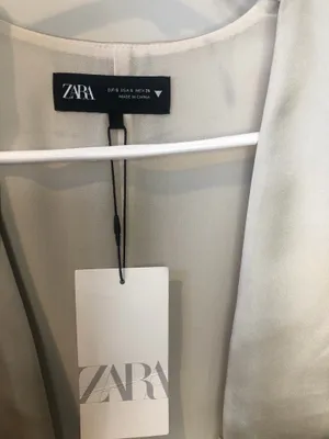 NWT Zara Champagne Satin V Neck Corset Top Peplum Hem. Size Small thumbnail 6