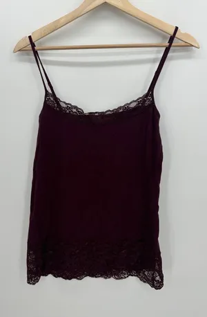 Loft Womens Purple Cami Tank Top Size M Lace Y2K‎ Stretch Preppy Romantic Dainty thumbnail 1