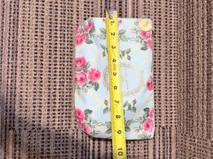 Estée Lauder Floral Cosmetic Pouch in Light Blue and Pink Rose Print thumbnail 9