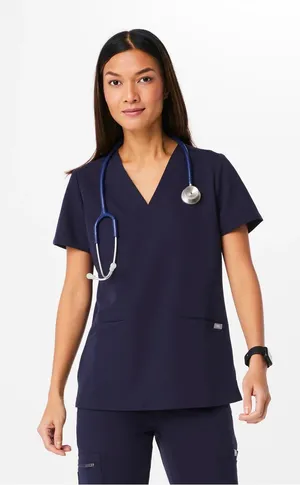 Figs Casma Navy V-Neck Scrub Top thumbnail 1