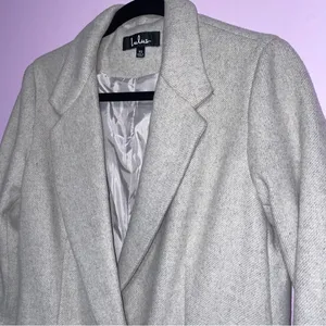 Lulus Brisk Elegance Light Beige Double-Breasted Coat Women Size XS Wool Blend thumbnail 3