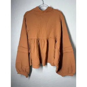 Talulah Boho Balloon Sleeve Gauze Top Sz L Cotton Lagenlook thumbnail 6