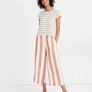 Madewell Huston Pull-On Crop Pants in Evelyn Stripe M thumbnail 16