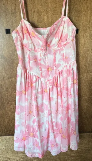 Mini floral dress Pink thumbnail 1