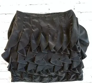 Miss Me Skirt MM Couture Medium Black Layers Tiered Flowery Ruffled thumbnail 1