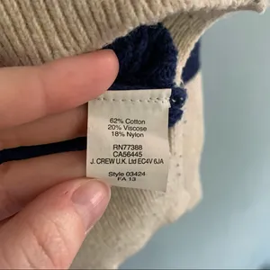 Madewell Striped Long Sleeve Knit Sweater Blue and Tan Size Xsmall thumbnail 6