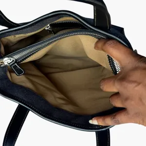 Coach Black Wool Canvas Tote Leather Trim Work Bag No. 7764 Heritage Carryall thumbnail 6