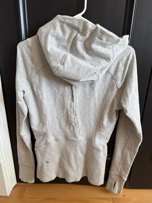 lululemon athletica Heather Light Gray Full-Zip Hooded Scuba Jacket thumbnail 6